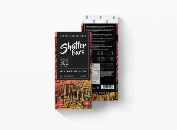 Euphoria Extractions – 500mg Shatter Bar – Milk Chocolate (Sativa) | WeedSmart Canada Euphoria Extractions – 500mg Shatter Bar – Milk Chocolate (Sativa) | WeedSmart Canada
