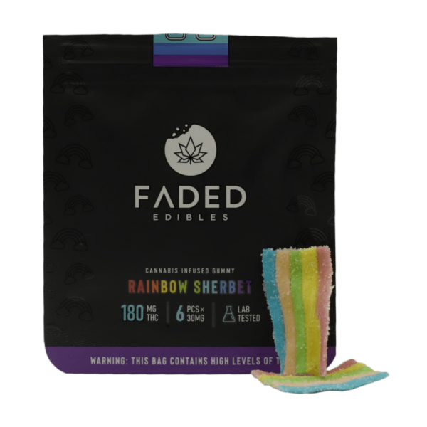 Faded Edibles – Rainbow Sherbet – 180mg | WeedSmart Canada