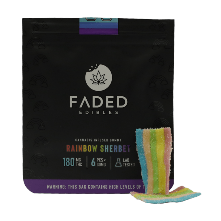 Faded Edibles – Rainbow Sherbet – 180mg | WeedSmart Canada