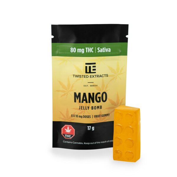 Twisted Extracts- Mango Jelly bomb – SATIVA – 80MG THC | WeedSmart Canada