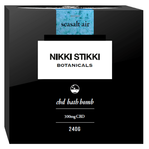 Nikki Stikki Botanicals – CBD Bath Bomb – Sea Salt Air – 300mg CBD | WeedSmart Canada Nikki Stikki Botanicals – CBD Bath Bomb – Sea Salt Air – 300mg CBD | WeedSmart Canada