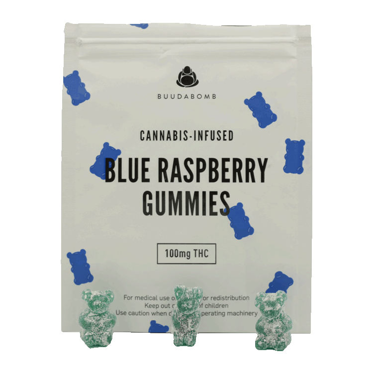 Buudabomb – Blue Raspberry Gummies – 100mg | WeedSmart Canada Buudabomb – Blue Raspberry Gummies – 100mg | WeedSmart Canada