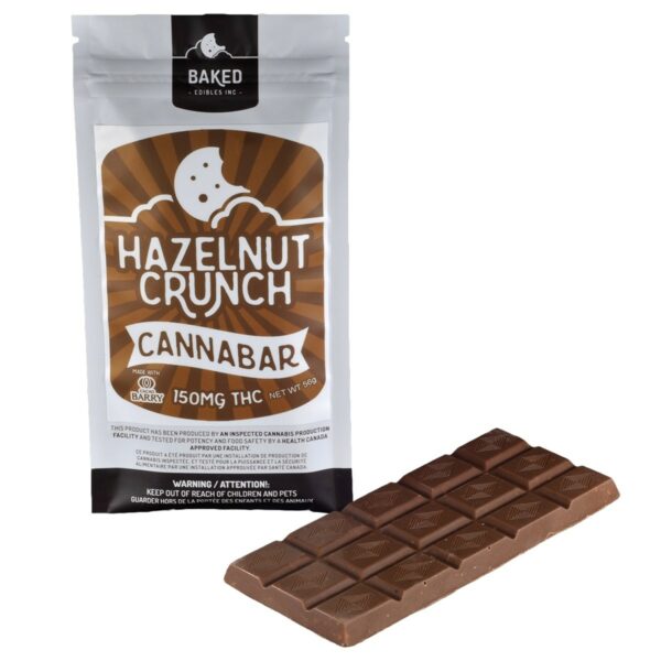 Baked Edibles – Chocolate Bar – Hazelnut Crunch 150mg THC | WeedSmart Canada