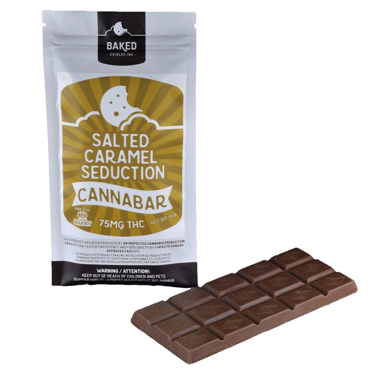 Baked Edibles – Chocolate Bar – Salted Caramel Seduction 75mg THC | WeedSmart Canada Baked Edibles – Chocolate Bar – Salted Caramel Seduction 75mg THC | WeedSmart Canada