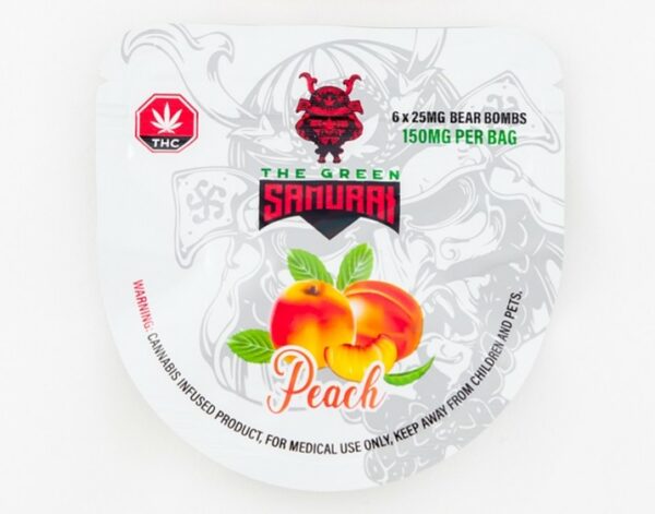 The Green Samurai – Peach Gummies – 150mg | WeedSmart Canada