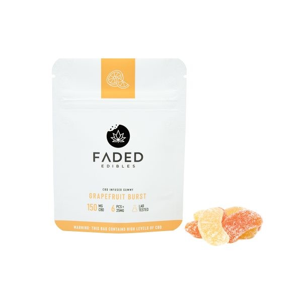 Faded Edibles – CBD 150mg Grapefruit Burst | WeedSmart Canada
