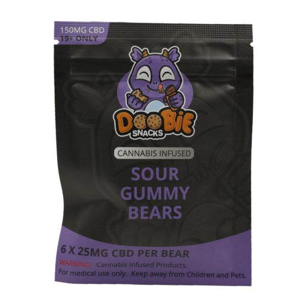 Doobie Snacks – CBD Sour Gummy Bears – 150mg CBD | WeedSmart Canada