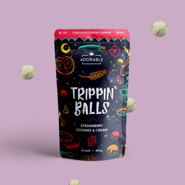 Adorable – Trippin’ Balls – Strawberry Cookies & Cream – 300mg | WeedSmart Canada