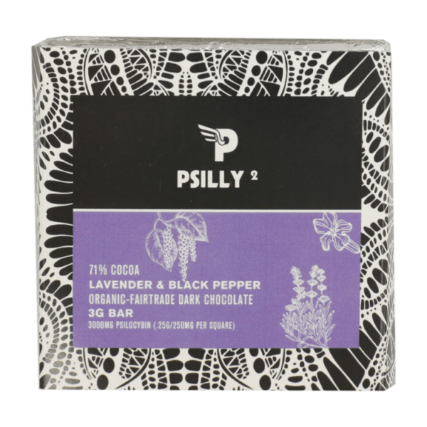 Psilly – Dark Chocolate Bar – Lavender & Black Pepper | WeedSmart Canada Psilly – Dark Chocolate Bar – Lavender & Black Pepper | WeedSmart Canada