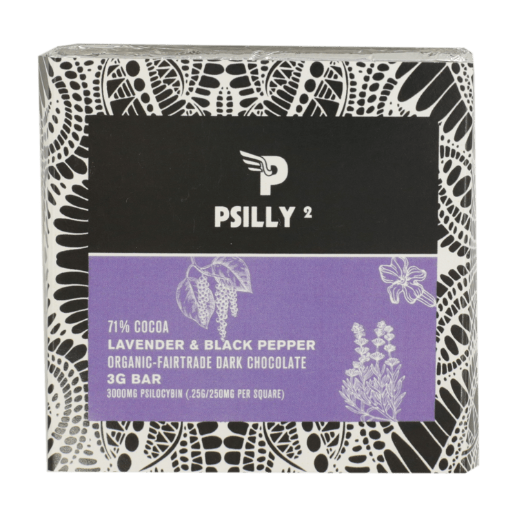 Psilly – Dark Chocolate Bar – Lavender & Black Pepper | WeedSmart Canada Psilly – Dark Chocolate Bar – Lavender & Black Pepper | WeedSmart Canada