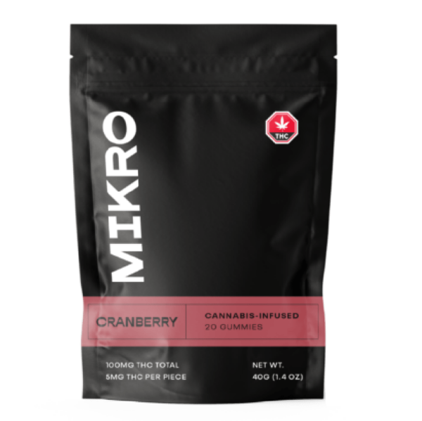 Mikro – THC Gummies – 100mg THC – Cranberry | WeedSmart Canada