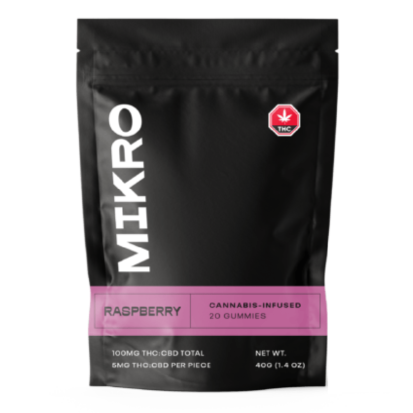 Mikro – 1:1 THC/CBD Gummies – 100mg – Raspberry | WeedSmart Canada