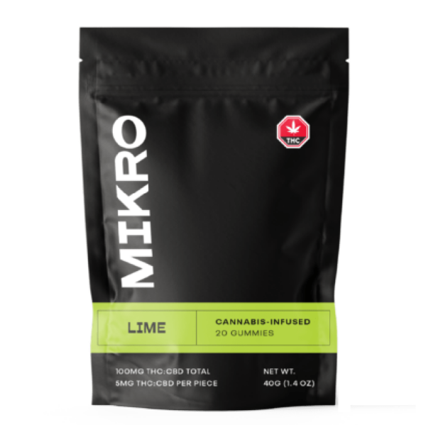 Mikro – 1:1 THC/CBD Gummies – 100mg – Lime | WeedSmart Canada