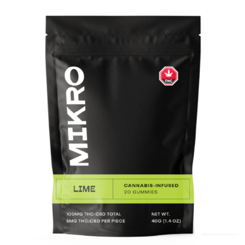Mikro – 1:1 THC/CBD Gummies – 100mg – Lime | WeedSmart Canada
