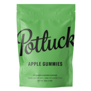 Potluck Extracts – Apple Gummies (1:1) – 100mg THC / 100mg CBD | WeedSmart Canada