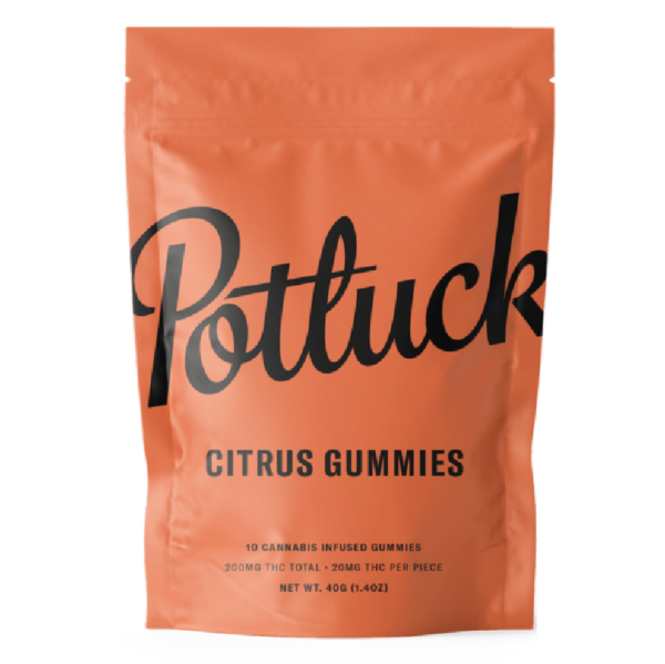 Potluck Extracts – Citrus Gummies – 200mg THC | WeedSmart Canada