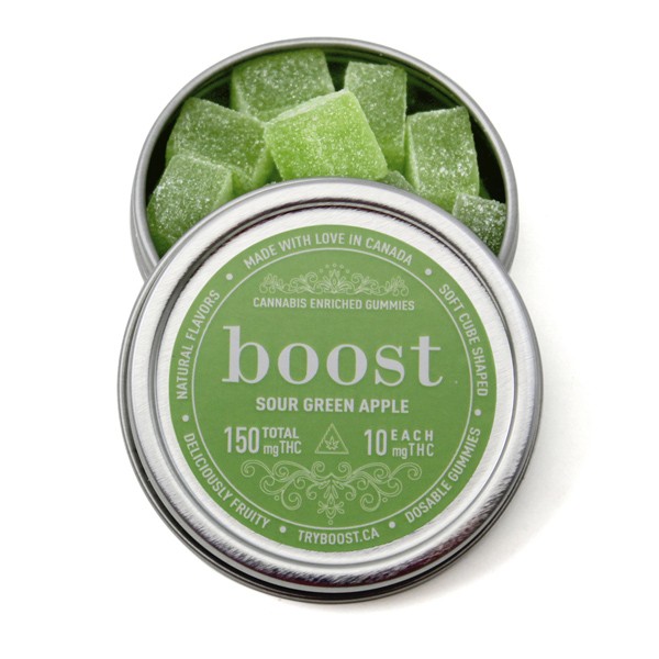 Boost – THC Sour Green Apple Gummies – 150mg | WeedSmart Canada Boost – THC Sour Green Apple Gummies – 150mg | WeedSmart Canada