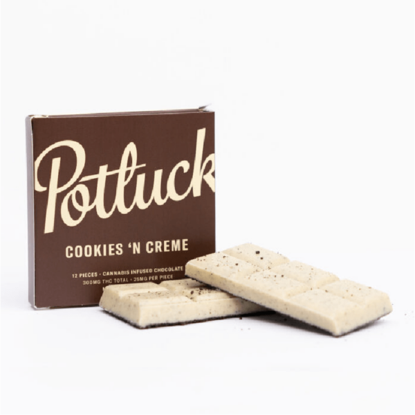 Potluck – Infused Chocolate – Cookies & Cream – 300mg THC | WeedSmart Canada